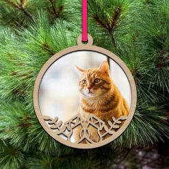 Wooden Christmas Photo Frame Ornament – Design 2 (CNC / Laser Cut File – PDF, SVG, DXF)