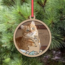 Wooden Christmas Photo Frame Ornament – Design 3 (CNC / Laser Cut File – PDF, SVG, DXF)