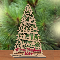 Christmas Wooden Tree CNC File – Laser Cut Standing Christmas Tree (PDF, SVG, DXF)